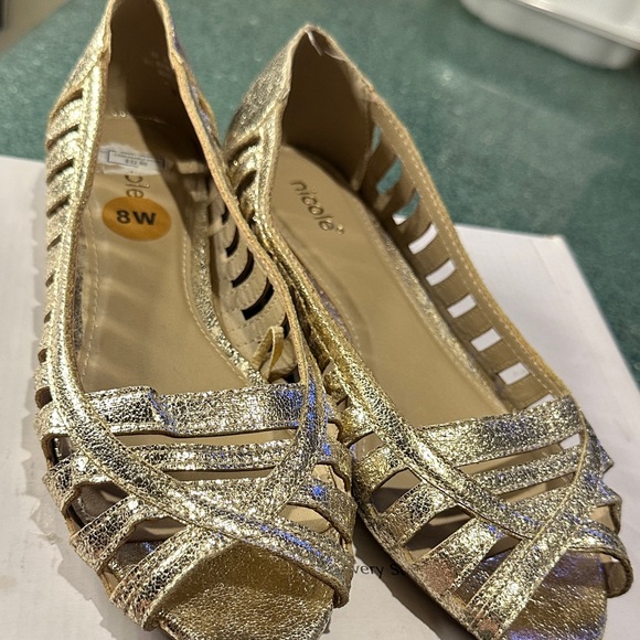 Nicole Shoes - Nicole Shimmering Gold Women's Flats